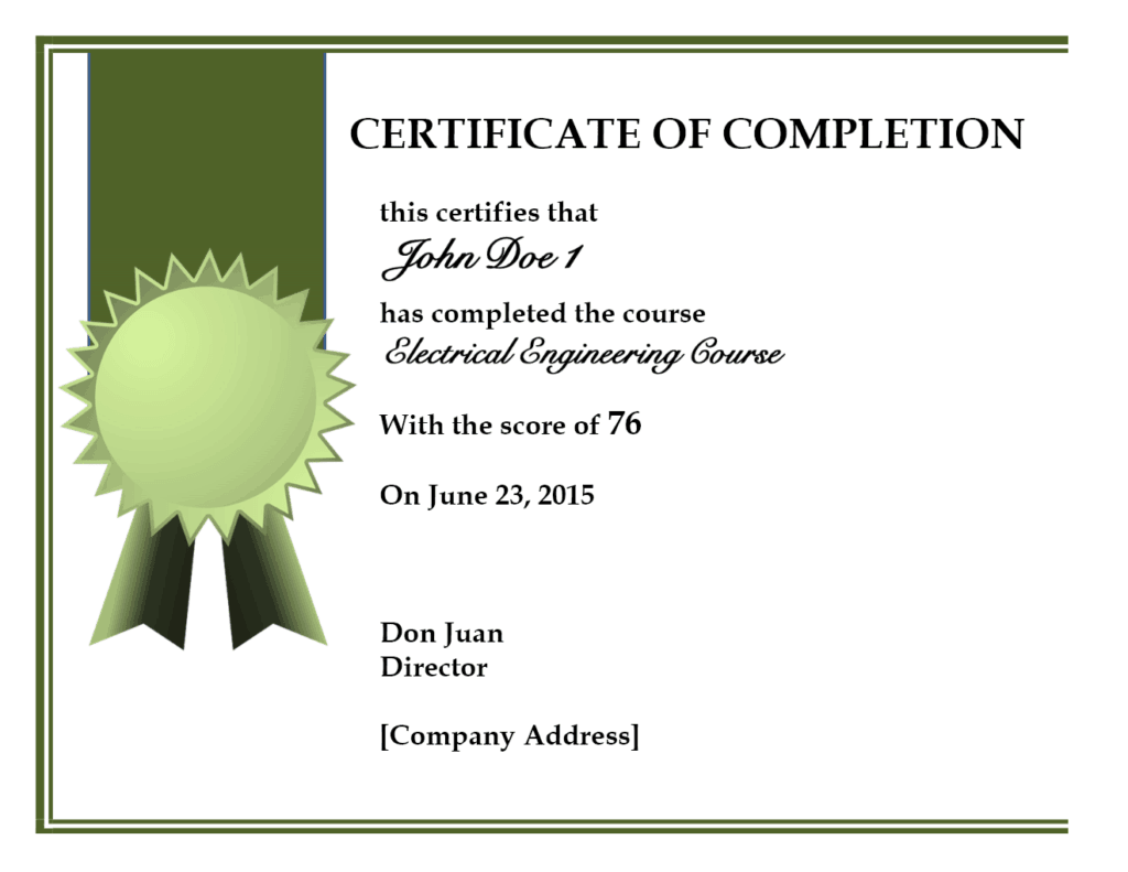 10 Certificate Of Completion Templates Word Excel PDF Formats