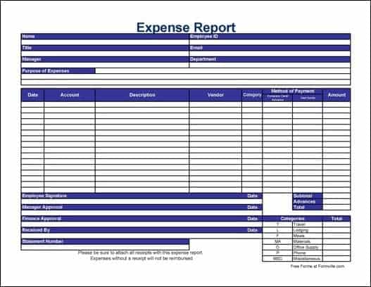 expense report template 65415