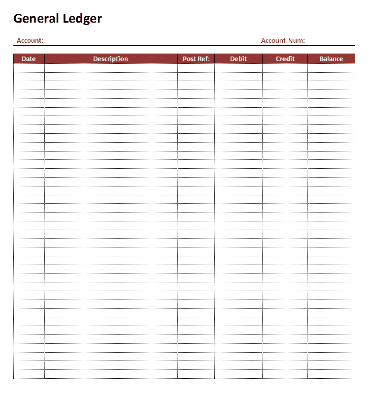9+ General Ledger Templates Word Excel PDF Formats