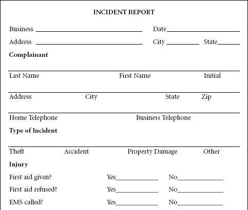 incident report template 974