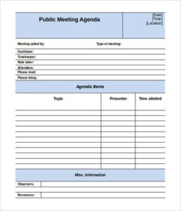 51+ Free Meeting Agenda Templates - Word Excel PDF Formats
