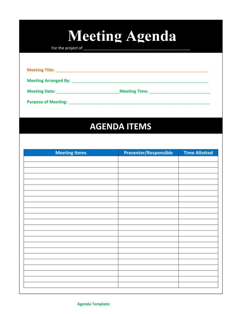 23+ Free Meeting Agenda Templates - Word Excel PDF Formats Intended For Agendas For Meetings Templates Free