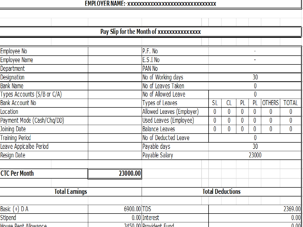 10+ Payslip Templates - Word Excel PDF Formats